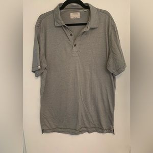 Linksoul Short Sleeve Polo.  Lightweight.  Gray/White Stripe.  Size Large.